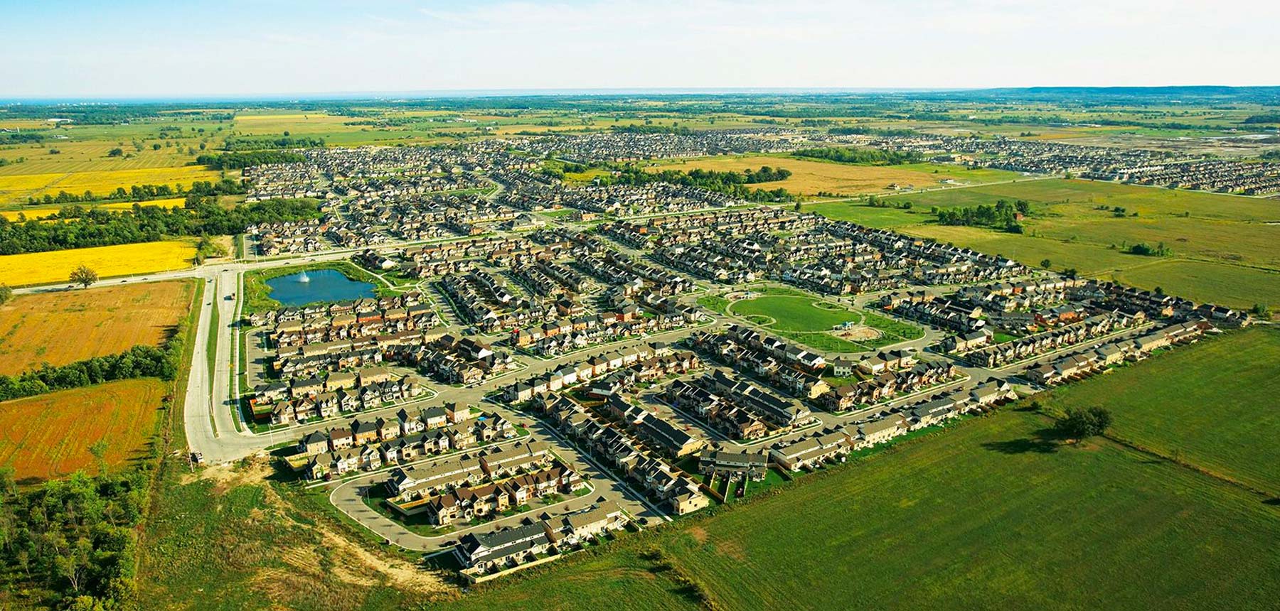 An areial view of the watershed community