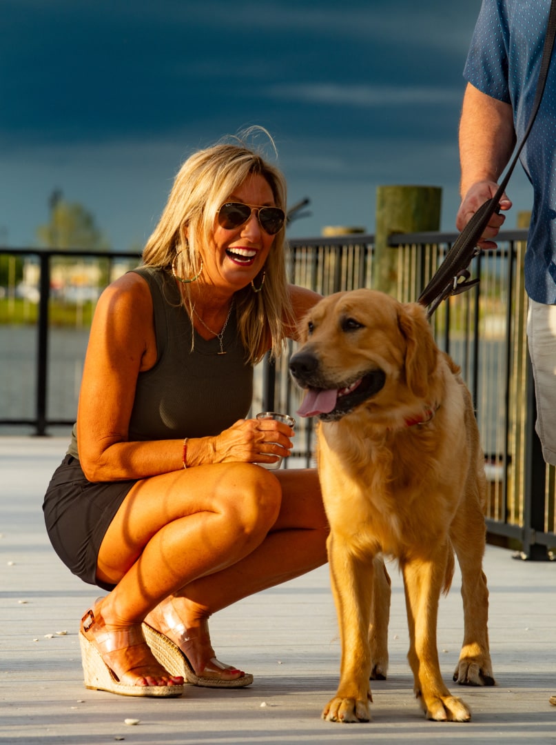 Walking the dog at Wellen Park's new home community in Venice, Florida